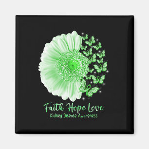 Aimant Espoir Amour Fleur de Tournesol Papillon Maladie R