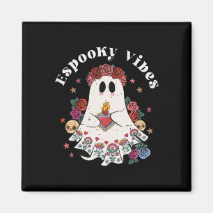 Aimant Espooky Vibes mignonnes Ghost Funny Mexicain Hallo