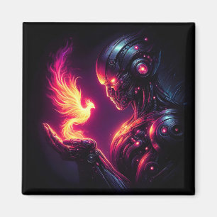 Aimant Esprit de feu de phénix de robot cyber-futuriste