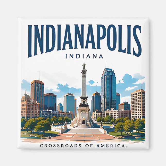 Aimant Esprit de la skyline d'Indianapolis (Devant)