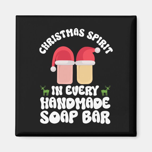 Aimant Esprit de Noël dans chaque savon fait main R - Sav (Devant)