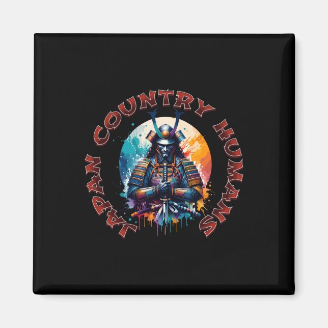 Aimant Esprit de Samouraï - Autocollant d'honneur de guer (Devant)