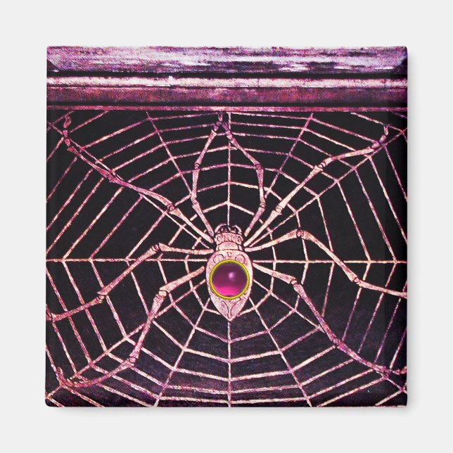 Aimant ESPRIT ET WEB rose Fuchsia Amethyst Noir (Devant)