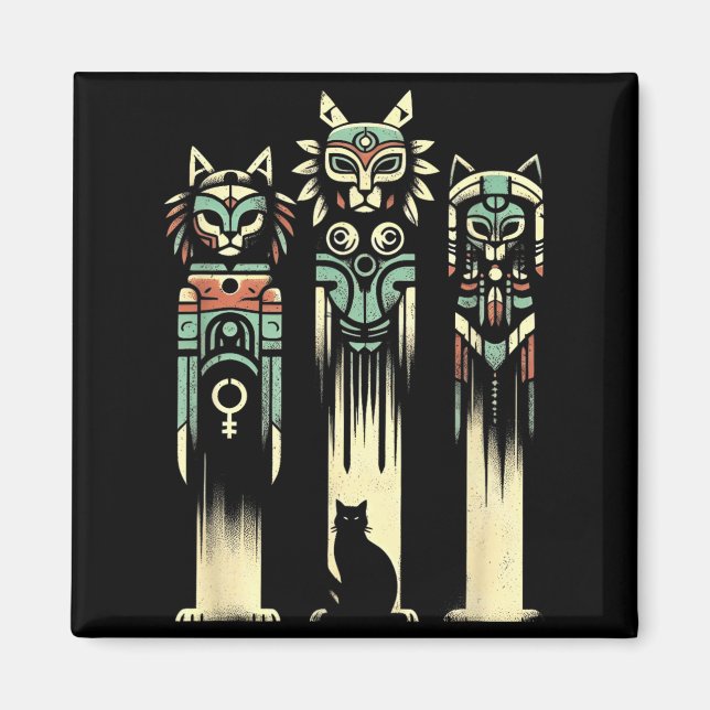 Aimant Esprits du Totem des Chats - Chat Époïque Hallowee (Devant)