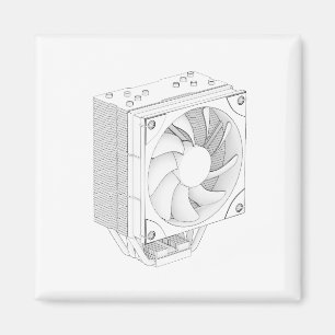 Aimant Esquisse du glacière de processeur d'ordinateur