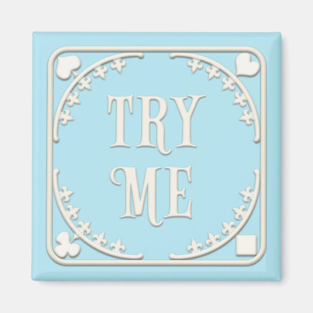 Aimant "Essayez-moi" Wonderland Tea Party Charming Blue (Devant)