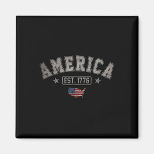 Aimant Est 1776 Drapeau américain patriotique 4 juillet A