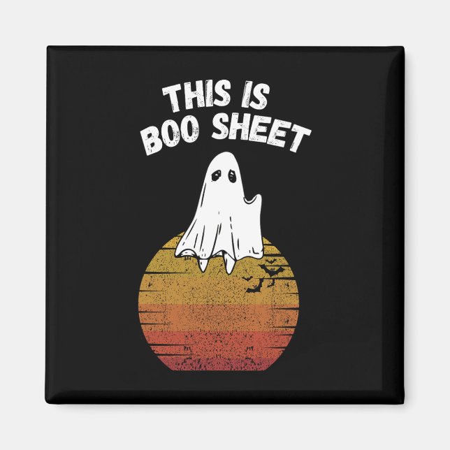 Aimant Est Boo Sheet Ghost Retro Halloween Costume facile (Devant)