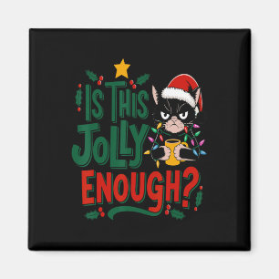 Aimant Est-Ce Que Ce Jolly Assez Chat Noir Joyeux Noël Tr