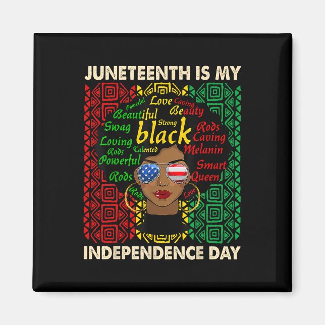 Aimant Est Ma Fête de l'Indépendance Femmes noires Afro M (Devant)