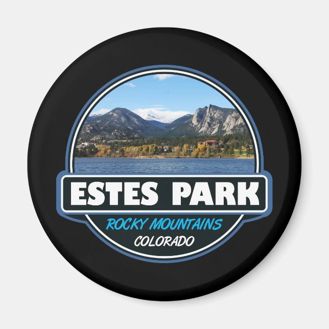 Aimant Estes Park Colorado Emblem d'art de voyage (Devant)