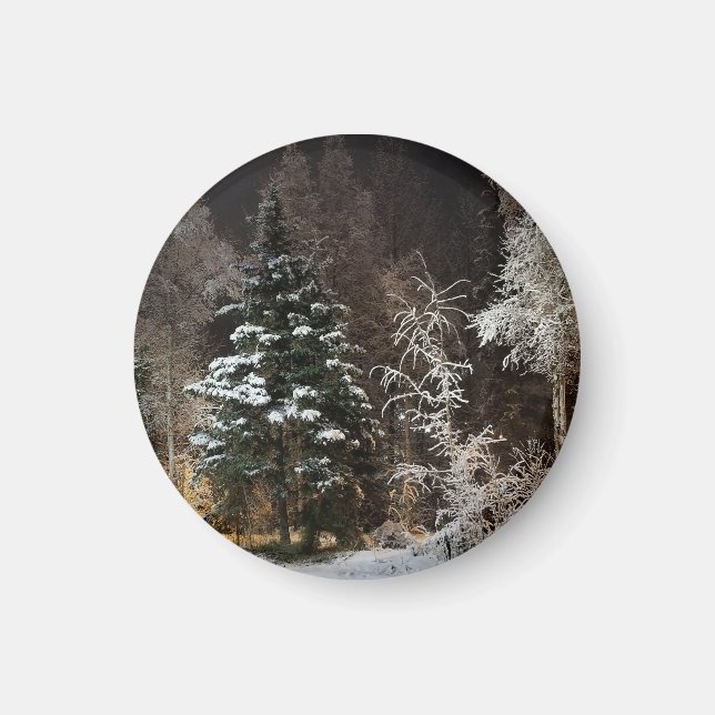 Aimant Esthétique de la forêt hivernale givré (Devant)