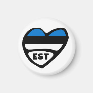 Aimant Estonie Code Pays Coeur Drapeau, EST