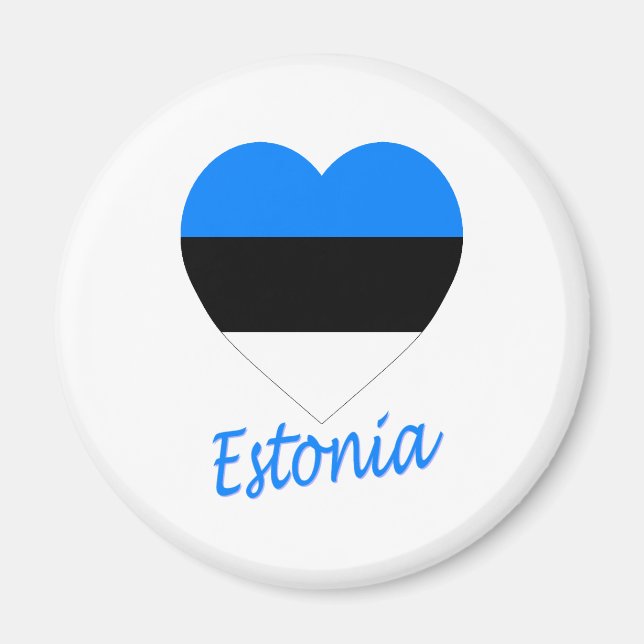 Aimant Estonie - Coeur du drapeau (Devant)