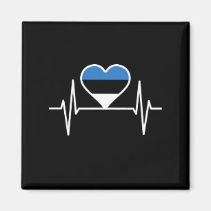 Aimant Estonie Heartbeat Estonie Drapeau