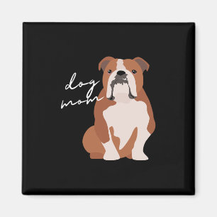 Aimant Et femme maman de chien bouledogue anglais blanc 