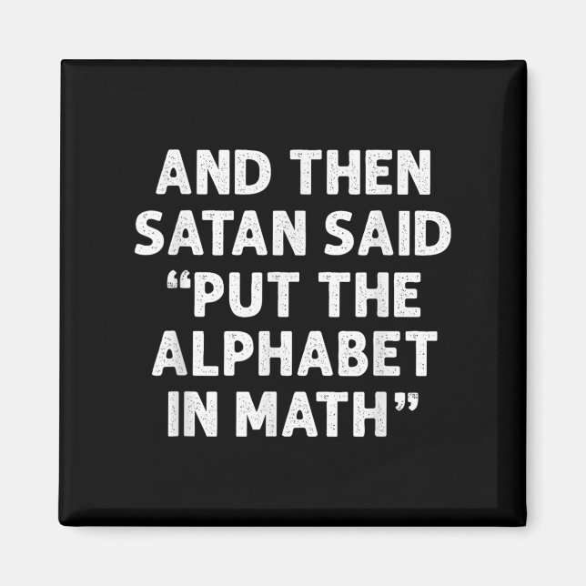 Aimant Et Puis Satan Dit Mettre L'Alphabet Dans Les Maths (Devant)