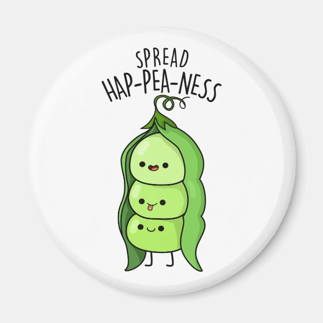 Aimant Étaler Hap-Pea-ness Funny Peas Pun (Devant)