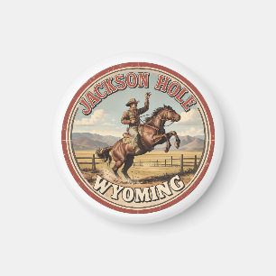 Aimant Étalon Bucking Bronco vintage de Jackson Hole Wyom