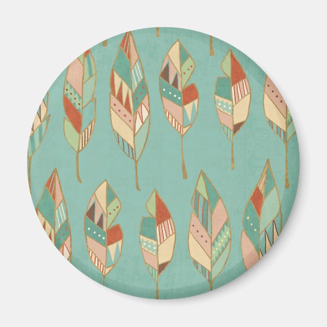 Aimant Étape Geo Sud-Ouest | Motif de plume aquarelle (Devant)