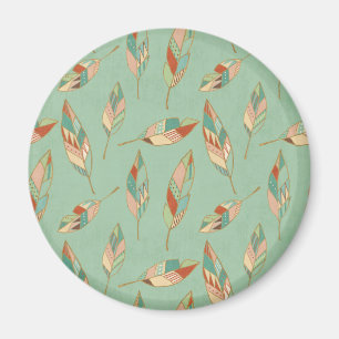 Aimant Étape Geo Sud-Ouest   Motif de plumes vertes