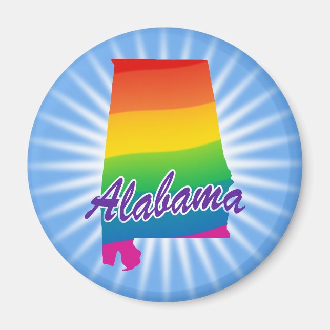 Aimant État Arc-En-Ciel De L'Alabama (Devant)