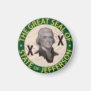 Aimant État de bouton de Jefferson avec la marqueterie d