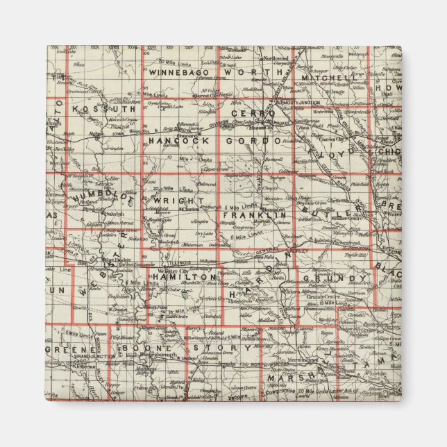 Aimant État de l'Iowa (Devant)