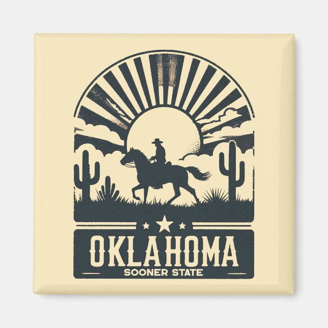 Aimant État d'Oklahoma Sooner (Devant)