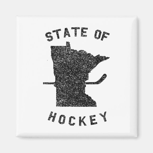 Aimant État Du Minnesota De Hockey (Devant)