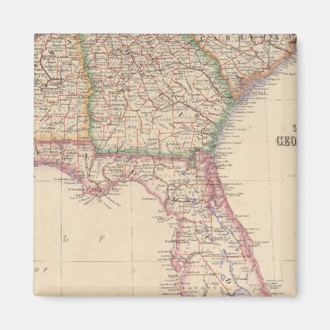 Aimant États de Caroline du Sud, Géorgie et Alabama (Devant)