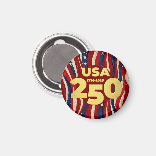 Aimant États-Unis 250 Ans Drapeau Américain 4 Juillet 202 (Recto/Verso)