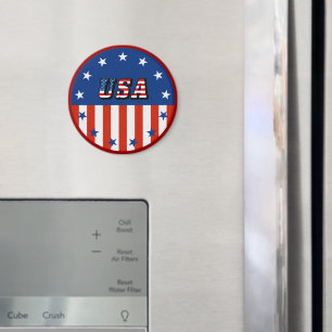 Aimant États-Unis - Drapeau américain et étoiles dans Mag