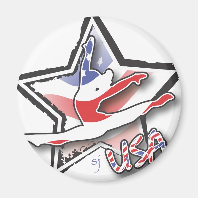 Aimant États-Unis Gymnastique féminine (Devant)