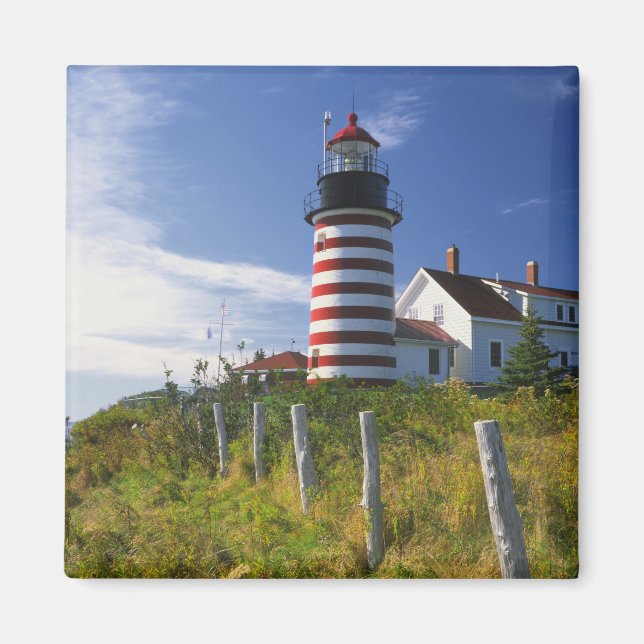 Aimant États-Unis, Maine, Lubec. Phare de West Quoddy Hea (Devant)