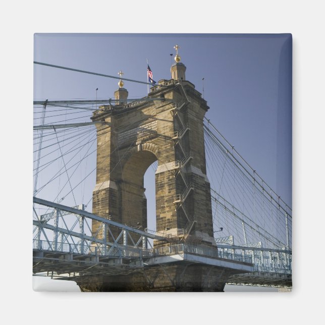Aimant États-Unis, Ohio, Cincinnati : Roebling Suspension (Devant)
