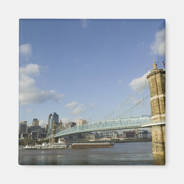 Aimant États-Unis, Ohio, Cincinnati : Roebling Suspension (Devant)