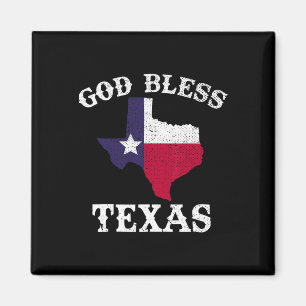 Aimant États-Unis Texas Drapeau texan Dieu béni Texas