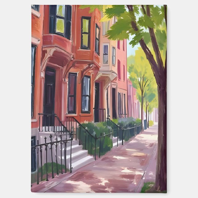 Aimant Été à Boston | Brownstones du Massachusetts (Recto)