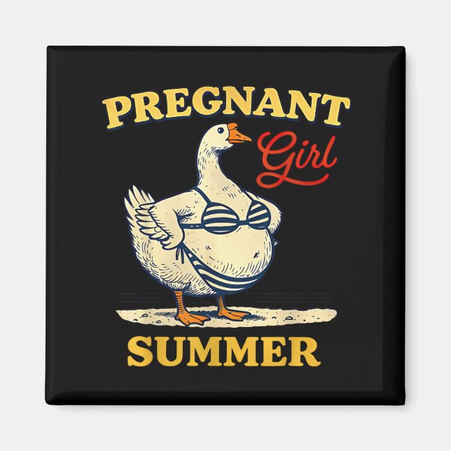 Aimant Été Fille Enceinte Annonce Bébé Drôle Oie (Devant)