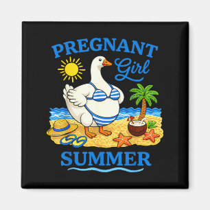 Aimant Été Fille Enceinte Drôle Oie Plage Future Maman