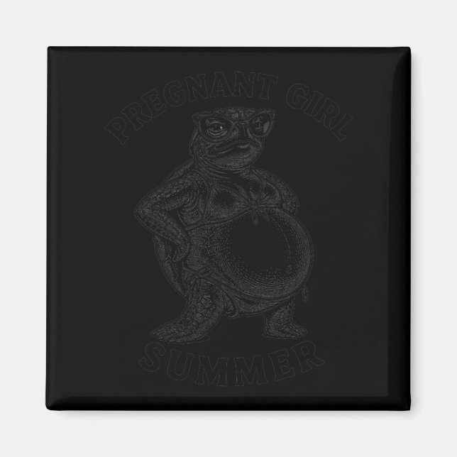 Aimant Été Tortue Drôle Grossesse Fille Enceinte (Devant)