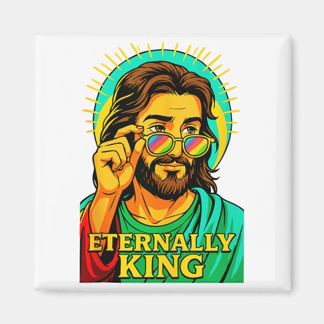 Aimant Eternellement Roi Cool Jésus Christian Anime Manga (Devant)