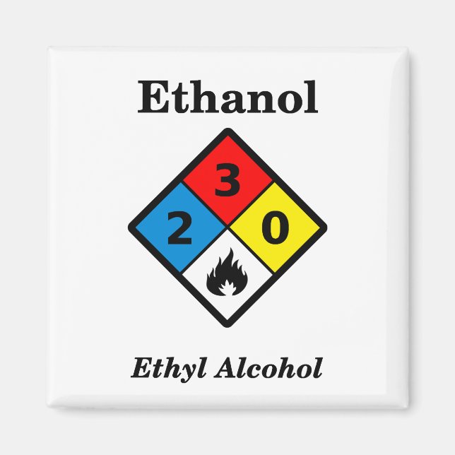 Aimant Ethanol MSDS Warning Symbol (Devant)