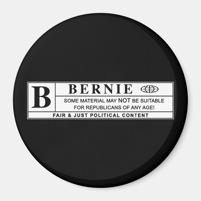 Aimant Étiquette d'avertissement Bernie Sanders (Devant)