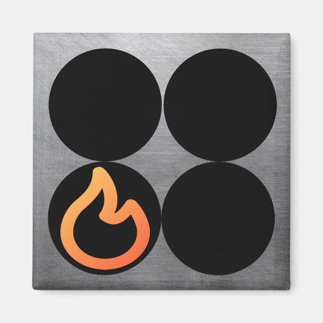 Aimant Étiquette de commande du brûleur avant gauche (Devant)