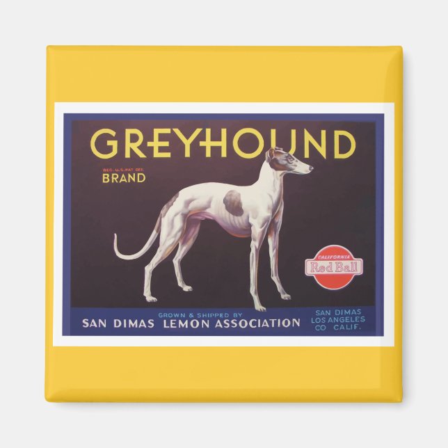 Aimant Étiquette de crème fruitée Greyhound (Devant)