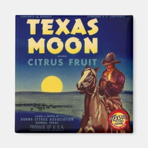Aimant Étiquette de l'agrumes de la lune de Texas