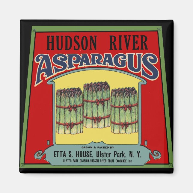 Aimant Étiquette de l'Asparagus du fleuve Hudson (Devant)