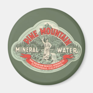 Aimant Étiquette de produit vintage, Eau minérale de Pine